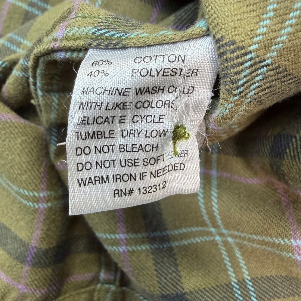 Howler Brothers Shirt Mens Large Flannel Plaid Green Cotton Blend Western Yoke - Picture 5 of 12